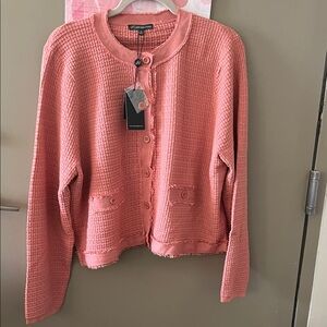NWT Adrianna Papell Pink Knitted Sweater Women’s XL